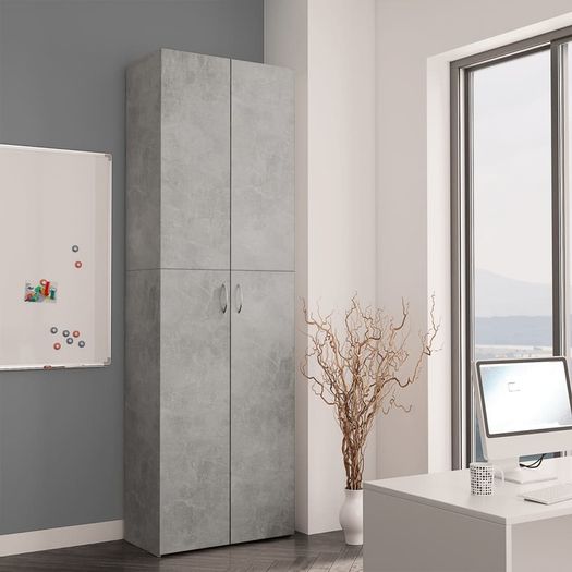 Office Cabinet Concrete Grey 60x32x190 cm Chipboard