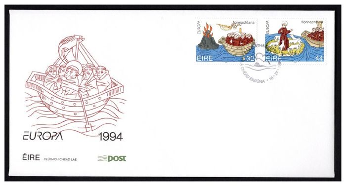 1994 Ireland Europa: St Brenda's Voyage Commemorative Stamps An Post First Day Cover (FDC)