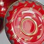 Chinese Red Porcelain Gold Dragon Tea Set Image 3