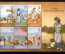 2013 Alderney The life of Beatrix Potter Commemorative Stamps Miniature Sheet Mint Never Hinged (MNH)