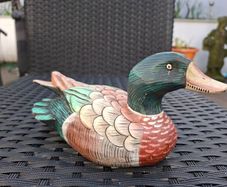 Vintage Hand-carved and Painted Wooden Duck