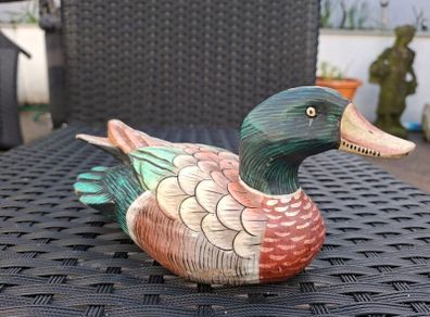 Vintage Hand-carved and Painted Wooden Duck