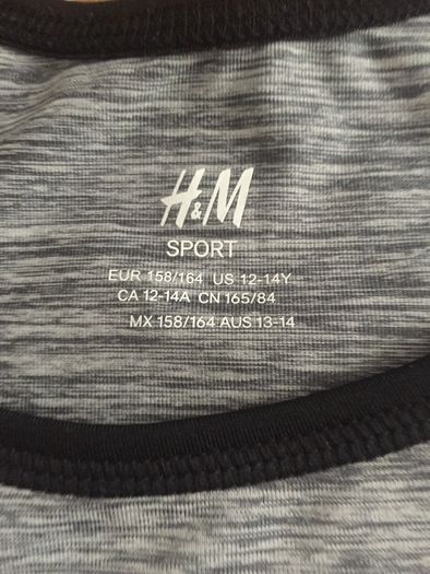 Girls Grey Racer Back Sports Top Age 12-14
