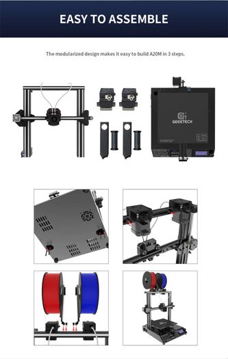 A20M 3d printer multi color Dual Extruder & Z axis, High Precision DIY Kit 3D printing machine, Filament Detector