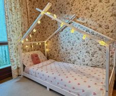 Kids Bed Frame Solid Pine Wood 70x140 cm