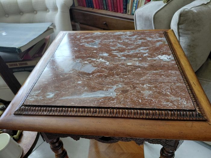 Antique French cherrywood two tier table