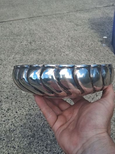 Sterling Silver Wave Bowl (7 Inches 241 grams)