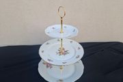 Floral china cake stand postage possible