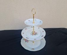 Floral china cake stand postage possible