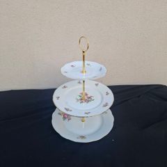 Floral china cake stand postage possible