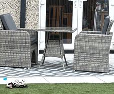 Grey Rattan 2-4 Seat Dining Set