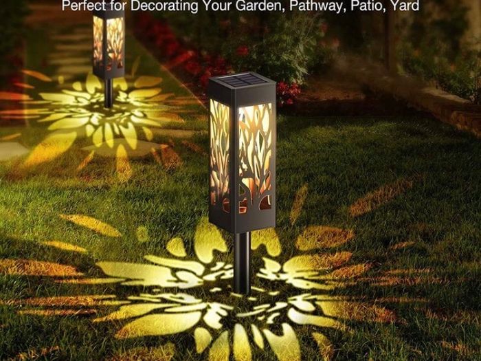 Solar Lights Outdoor, 6 Pack Garden Lights Solar Powered with Warm White LED Lights, Waterproof Solar Ornament Lights for Patio, Yard, Pathway