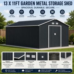 13 x 11ft Garden Metal Storage Shed