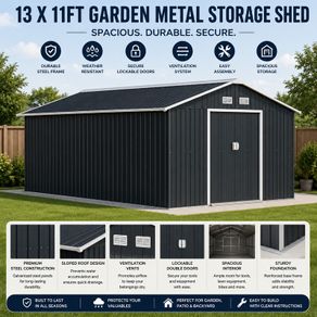 13 x 11ft Garden Metal Storage Shed