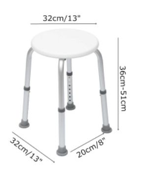 BRAND NEW Non-slip Bath Chair 7 Gears Height Adjustable Elderly Bath Tub Shower Chair Bench