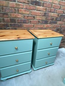 Bedside tables / lockers refurbished solid pine