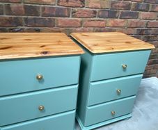 Bedside tables / lockers refurbished solid pine
