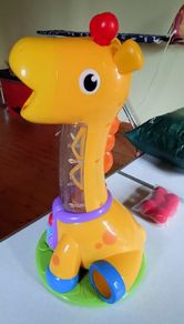 Spin & Giggle Tall Plastic Giraffe Toy, For Kids.