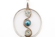 Mabe Pearl &amp; Green Amethyst On Sterling Silver Pendant