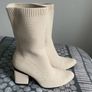 Size 4 Cream Stock ankle boots Image 6