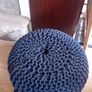 Navy knitted Footstool Image 8