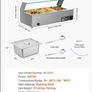 Post extra 6 euro or collection in balbriggan   NEW  220v 3 pin plug ,Commercial Food Warmer, 1500W Electric Stainless Steel Steam Food Warmer with Glass Cover, 3- Pan Countertop Buffet Bain Marie with Soup & Perforated Ladles, for Catering, Restauran Image 2