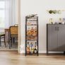 Wine Racks Free Standing- 4-Tier Stepped Drinks Cabinet Home Bar with Fabric Drawer, Wine Cabinet Wine & Glass Organizer, Bar Cabinets for Living Room, Kitchen, or Dining Room Image 7