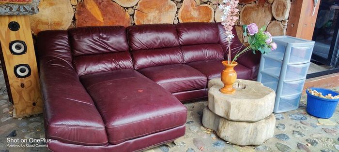Genuine leather corner 3 seater free