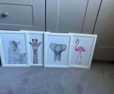 Animal Framed Prints x 4