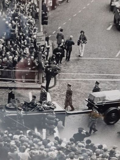 Framed Photograph ot the Funeral of President Erskine Childers