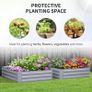 Set of 2 291L Raised Garden Bed, Elevated Galvanised Planter Box for Flowers, Herbs, 100x100x30cm, Grey Image 5