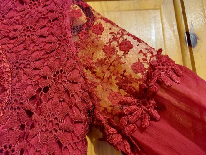 Red lace backless mini dress (free postage)