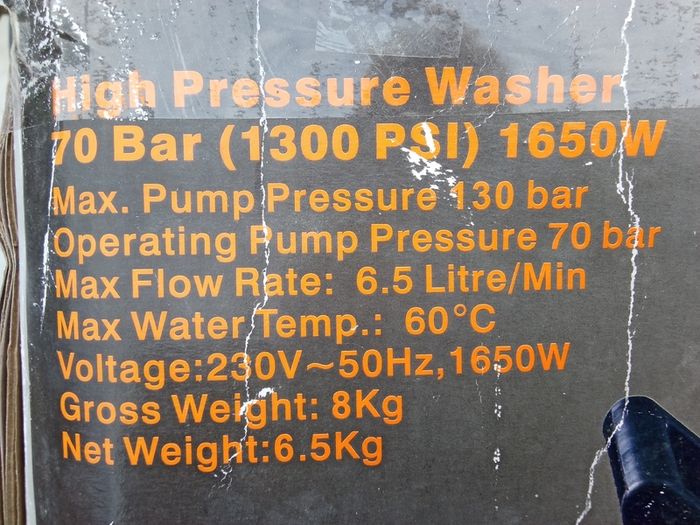 Power Washer 1,650 Watt.