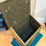 Vintage antique embossed brass fireside log box, coal box Image 7