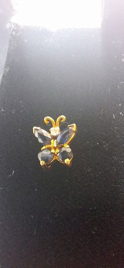 Solid 14k Gold Pair Stud Earrings W / Blue Natural Sapphires & Diamonds