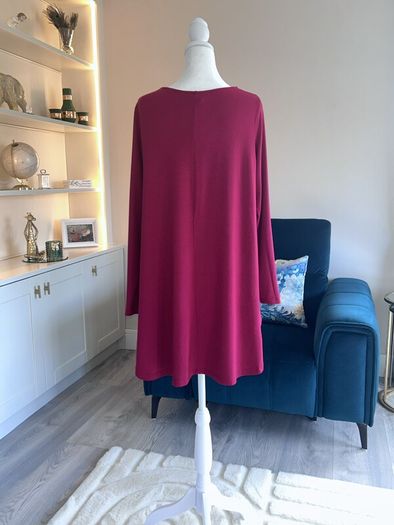 Ladies Long Sleeved Raspberry Pink Top from Basic Mat. Size UK 20-22 / EU 48-50
