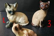 Vintage Siamese  Cats Ceramic Figurines