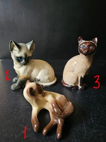 Vintage Siamese  Cats Ceramic Figurines