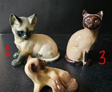 Vintage Siamese  Cats Ceramic Figurines