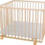 Wooden playpen adjustable heights including mattress Image 3