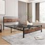 Double Bed Frame with Wooden Headboard Image 2