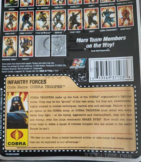 GI JOE Resolute Duke and Cobra Trooper w/case