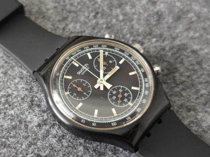 Rare Vintage Swatch Chrono Black Friday SCB100