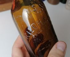 38 - Vintage Kiloh Beer Bottle Embossed Letters Brown Glass Cork