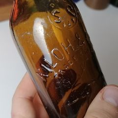 38 - Vintage Kiloh Beer Bottle Embossed Letters Brown Glass Cork