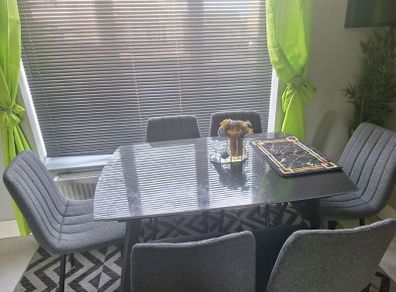 6 dining chairs only, dining table is NOT included
