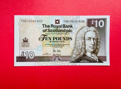 Royal Bank Of Scotland   10 Pounds   1952 - 2012  Diamond Jubilee. Scarce  ( Uncirculated )