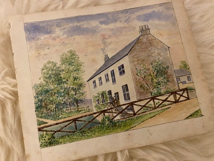 Early century water colour of a country house