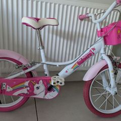 Kids Bike - Girl Unicorn Bike 16" plus pink helmet