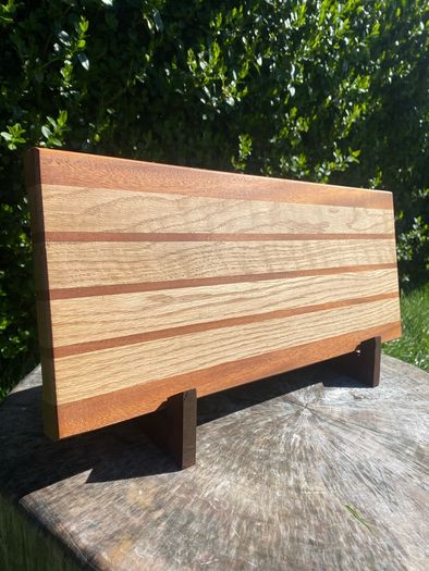 chopping board handmade from oak & mahogany
